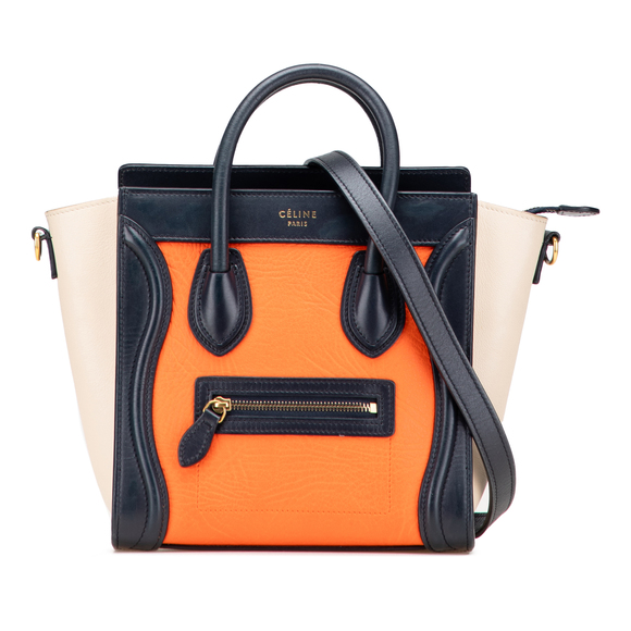 Pre-Loved Celine Nano Tricolor Leather Luggage Tote - Picture 1 of 12